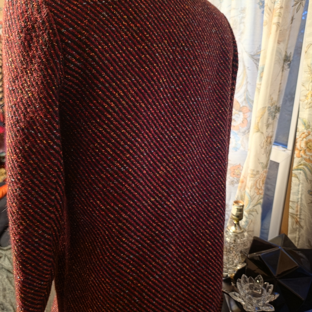 Sam Edelman Burgundy Tweed Coat with Multicolor Flecks - Picture 5 of 5